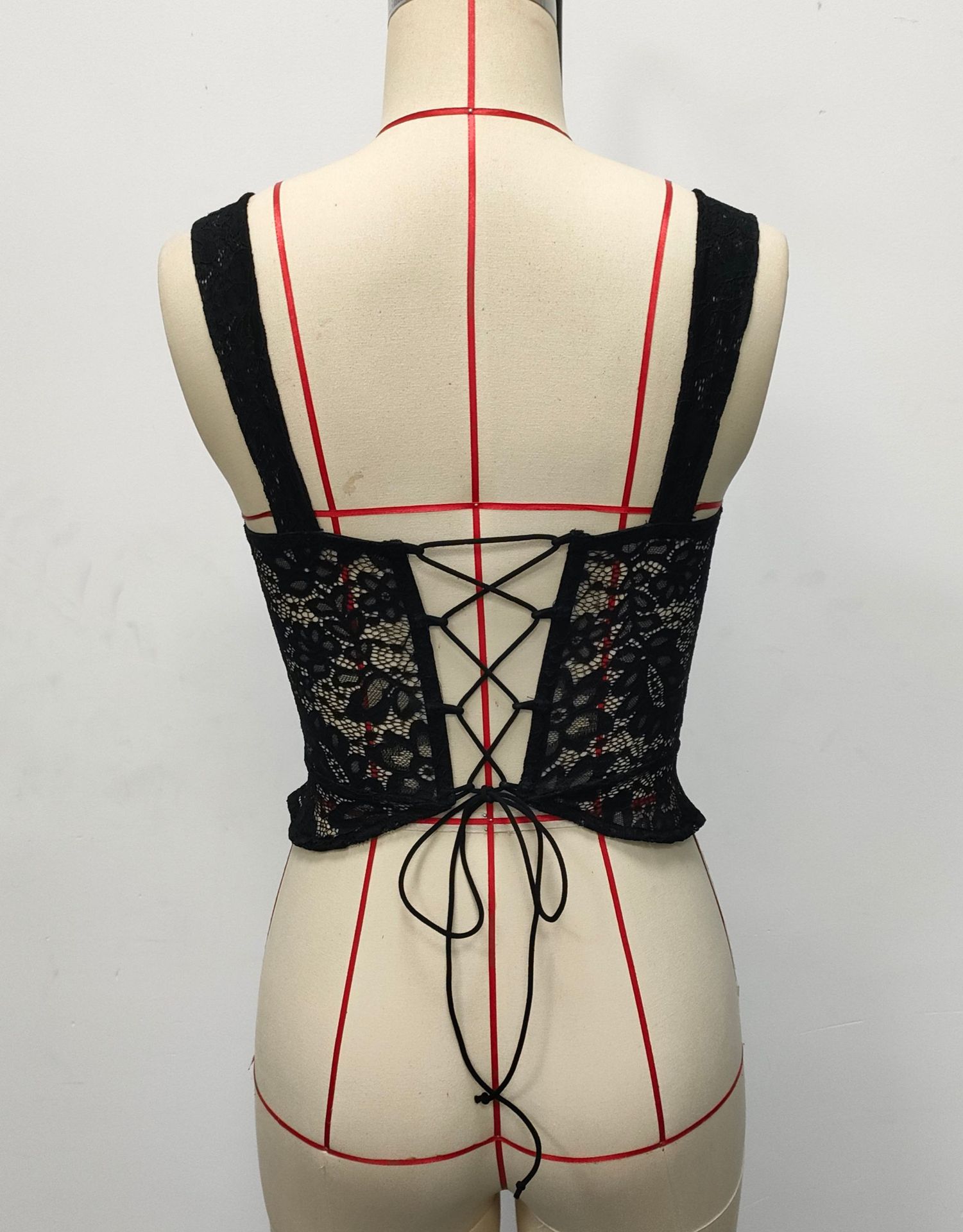 Womens Floral Lace Corset Top Sexy Black Mesh Transparent Bustier Vest